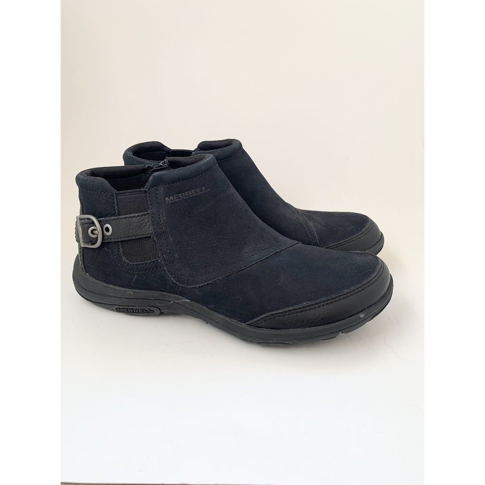 Merrell Boots Womens Size 6 Black Dassie Ankle Bootie Casual Flat Zipper Closure